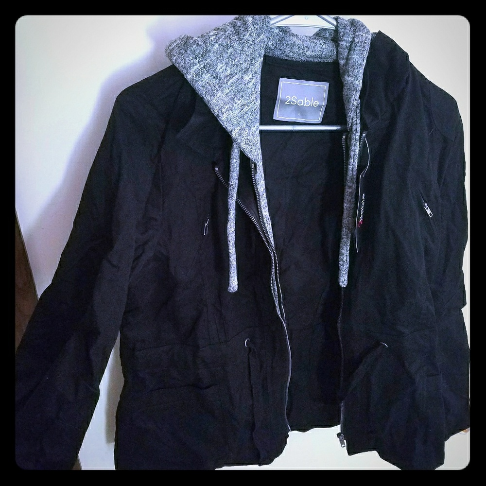 Black double zip light jacket
